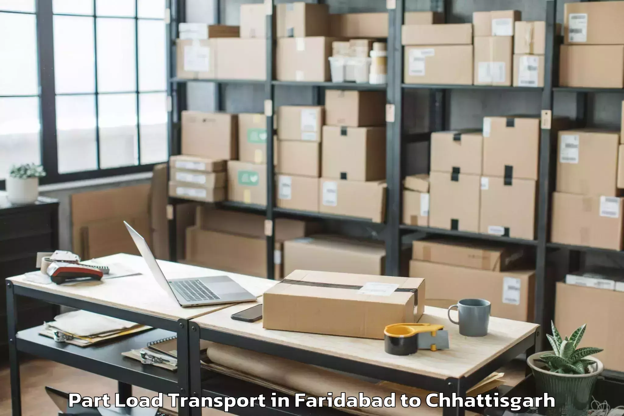 Get Faridabad to Jashpur Part Load Transport